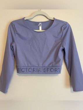 Victoria Sport Lavender Cropped Long-Sleeve Top